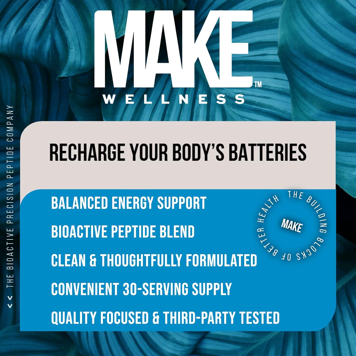 Energized | Clean Daily Support for Energy & Focus | Bioactive Peptide Formula | Jitter-Free, Balanced Formula | 30 Servings