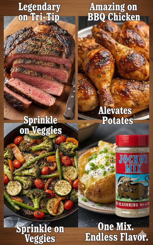Jocko's Mix Santa Maria Style Seasoning - 15.3oz Bottle Of Tri-Tip, Steak, Pork, and Chicken Seasoning - Santa Maria Grill - Jocko's Mix for Meat, Seafood Stew & Vegetables