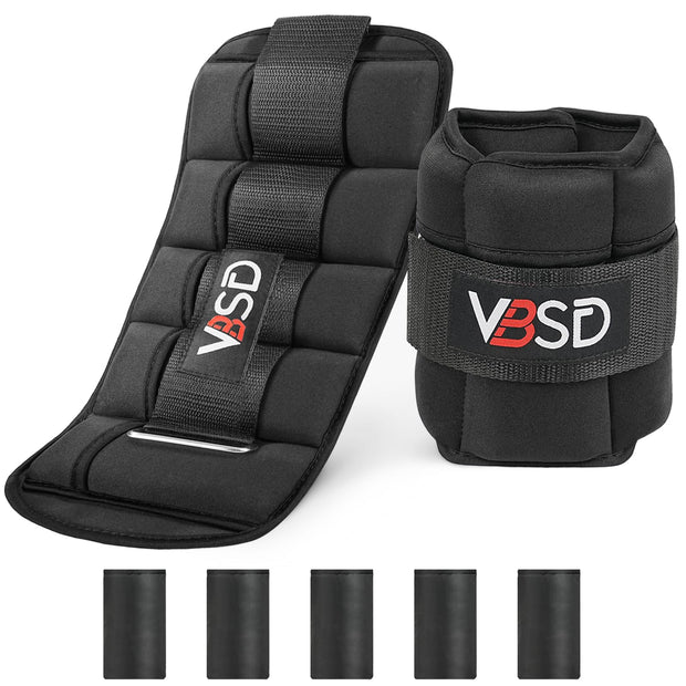 VBSD Adjustable Ankle Weights for Women Men, 1 Pair 2 4 5 6 8 10 lb Leg Weight Straps, Weighted Ankle Weights Set for Gym, Fitness, Yoga, Jogging, Walking, Aerobics, Physical Therapy