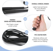 10 ft Speed Jump Rope with Handle, Adjustable Skipping Rope for Men Women, 3 oz Ultra-light Professional Fitness Boxing Cross Fit Exercises Gym Cardio Endurance Training Lovers (Black)