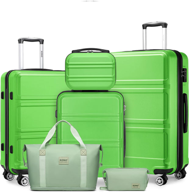 Kono 3 Piece Luggage Sets Expandable(only 28") Lightweight with Spinner Wheels TSA Lock Hardside Travel Rolling Suitcases 20in 24in 28in Carry on Pink