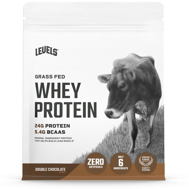 Levels Grass Fed Whey Protein Powder, No Artificials, 24G of Protein, Vanilla Bean, 2LB