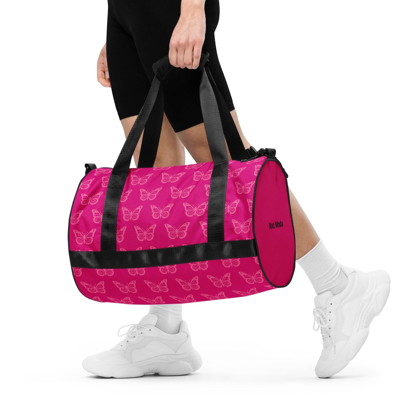 Nxt Moda Butterfly Crossbody Duffle Overnight Travel Carry On Gym Bag Women Sports Fitness Inside & Outside Pocket Cute Fashion Animal Print Shoulder Pads Water Proof Machine Washable (Zinn)