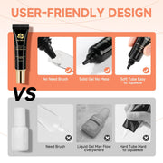 UNA GELLA Solid Nail Glue Gel Soft Gel Nail Tips Glue 15ml Lamp Curing Needed Solid Soak Off Glue Super Strong Nail Glue For Fake Acrylic Nails Extension Press On Nails