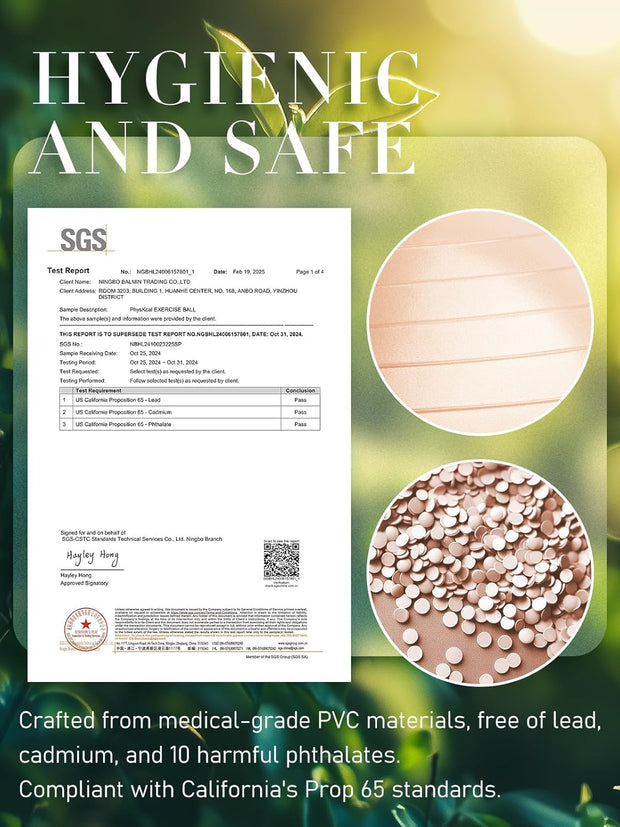 Yoga Ball for Exercise, Pilates Set, 4 Sizes Fitness Ball for Workout, Birthing, Pregnancy, Physical Therapy- Pump Included