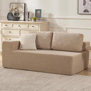 106" Cloud Sectional Couch, Left/Right Facing Convertible Sofa with Deep Seat, L-Shape Modular Upholstered Foam Couch for Living Room Bedroom, No Assembly Required (Corduroy Fabric, Beige)