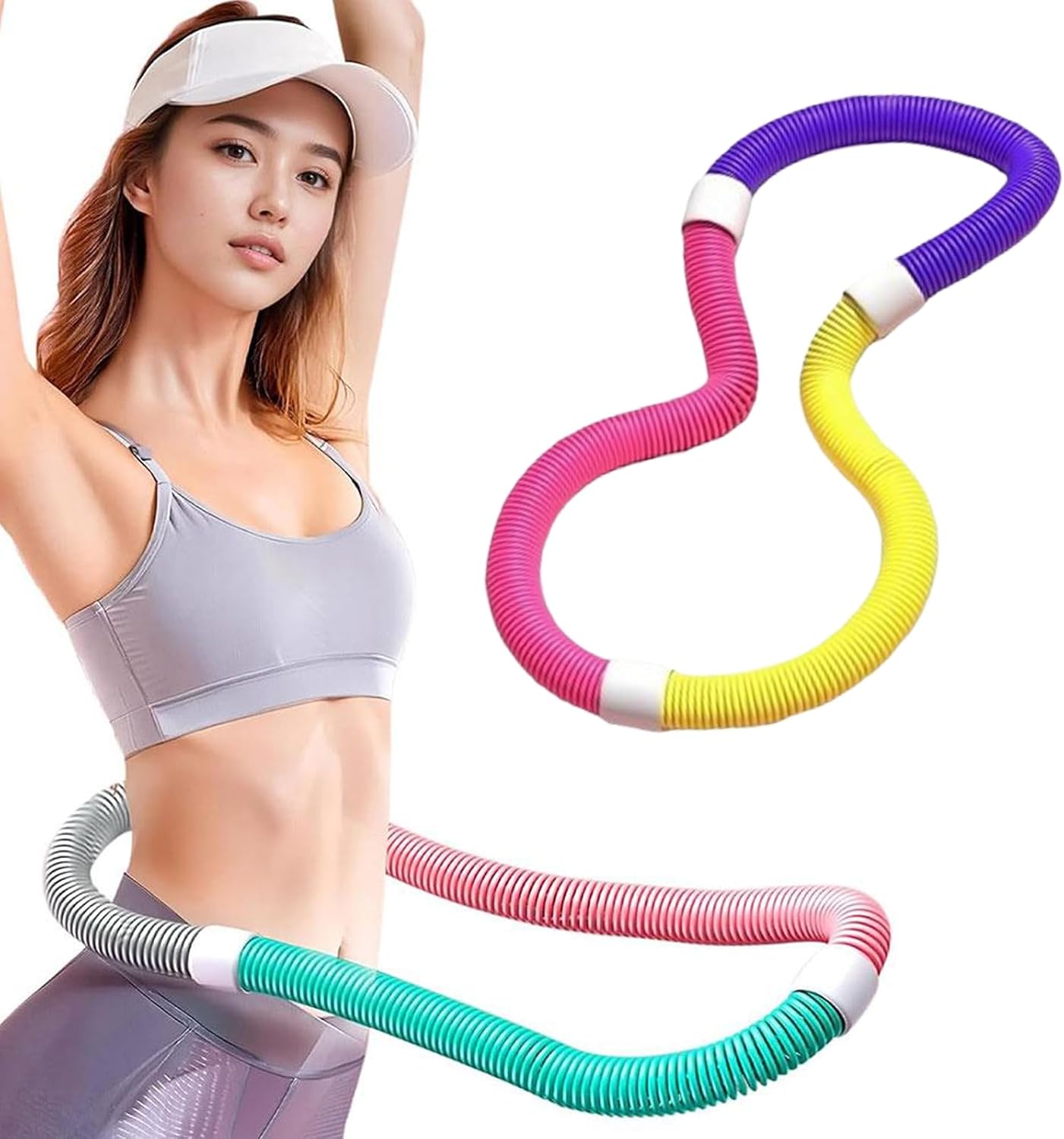 2025 New Soft Spring Exercise Hoop for Adults, Foldable Fitness Hoop, Waist-Friendly Design, Portable Slimming Exercise Equipment, Spring Fitness Circle for Home and Travel (1kg)