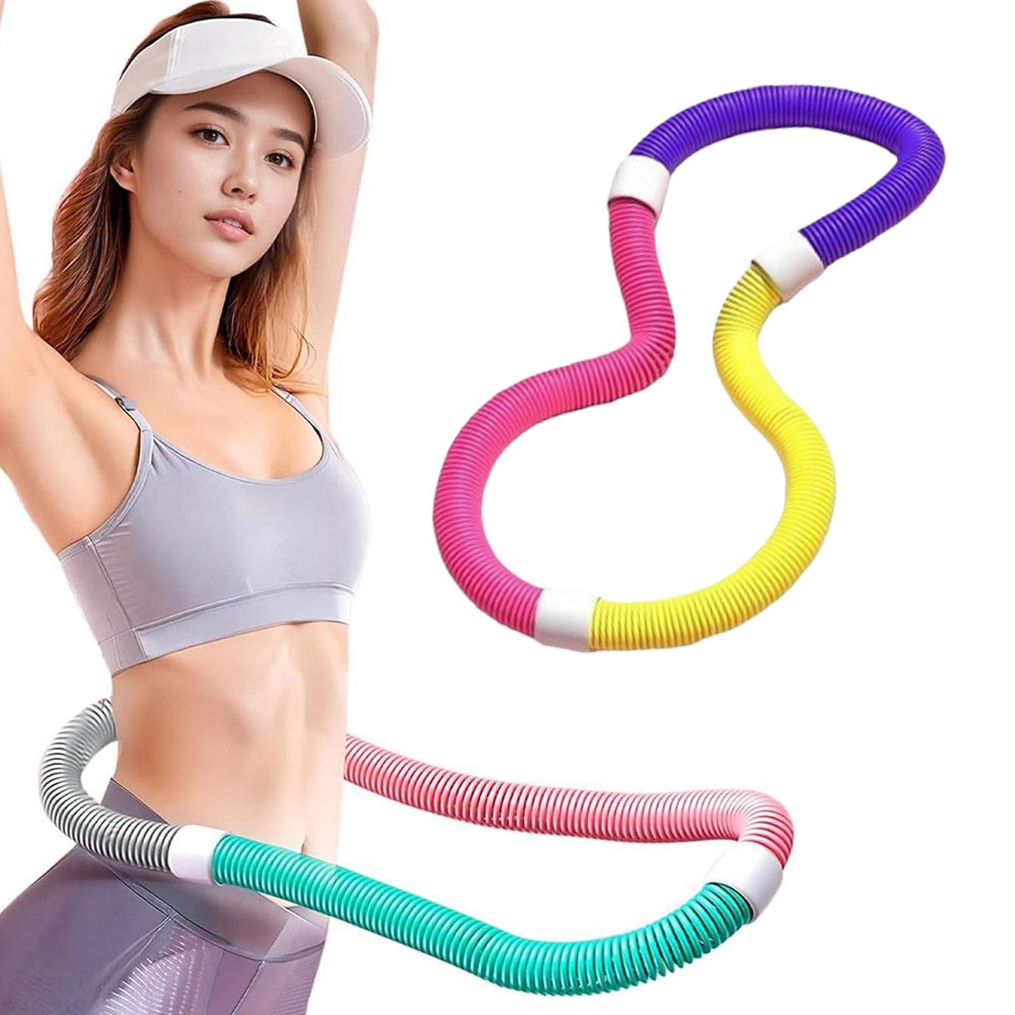 2025 New Soft Spring Exercise Hoop for Adults, Foldable Fitness Hoop, Waist-Friendly Design, Portable Slimming Exercise Equipment, Spring Fitness Circle for Home and Travel (1kg)