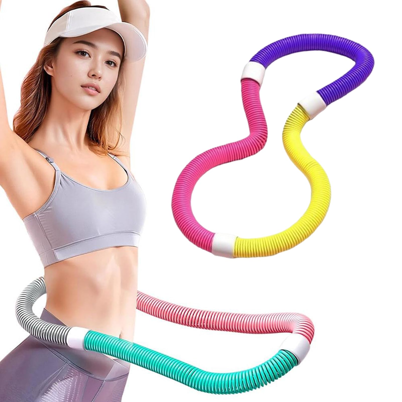 2025 New Soft Spring Exercise Hoop for Adults, Foldable Fitness Hoop, Waist-Friendly Design, Portable Slimming Exercise Equipment, Spring Fitness Circle for Home and Travel (1kg)