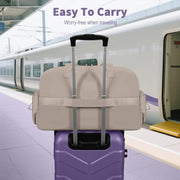 Quilted Puffer Duffle Bag for Women, Gym Bag Women, Ultra Lightweight Weekender Bags for Travel, Brown TILYMOL