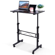 KLSMYHOKI Standing Desk Adjustable Height, Mobile Stand Up Desk with Wheels Small Computer Desk Rolling Desks, Portable Laptop Desk White Standing Table Home Office Desks 16"x31.5" Height 27"-43.5"