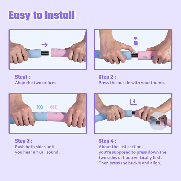 Weighted Detachable Exercise Ring, 2 to 5lb Adjustable, 8 Sections Portable for Indoor and Outdoor, Great for Adults and Beginners, by SEANCHEER