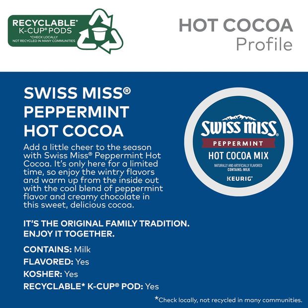 Swiss Miss Milk Chocolate Hot Cocoa, Single-Serve Keurig K-Cup Pods, Hot Chocolate, 44 Count
