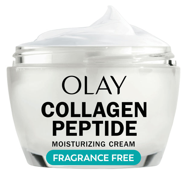Olay Collagen Peptide Face Moisturizer, Firm & Smooth Cream -Fragrance-Free - Hydrating, Firming, Anti-Aging, Anti-Wrinkle, Firming, Smoothing - Recyclable Sustainable Eco Jar, Non-Greasy, 2 Oz