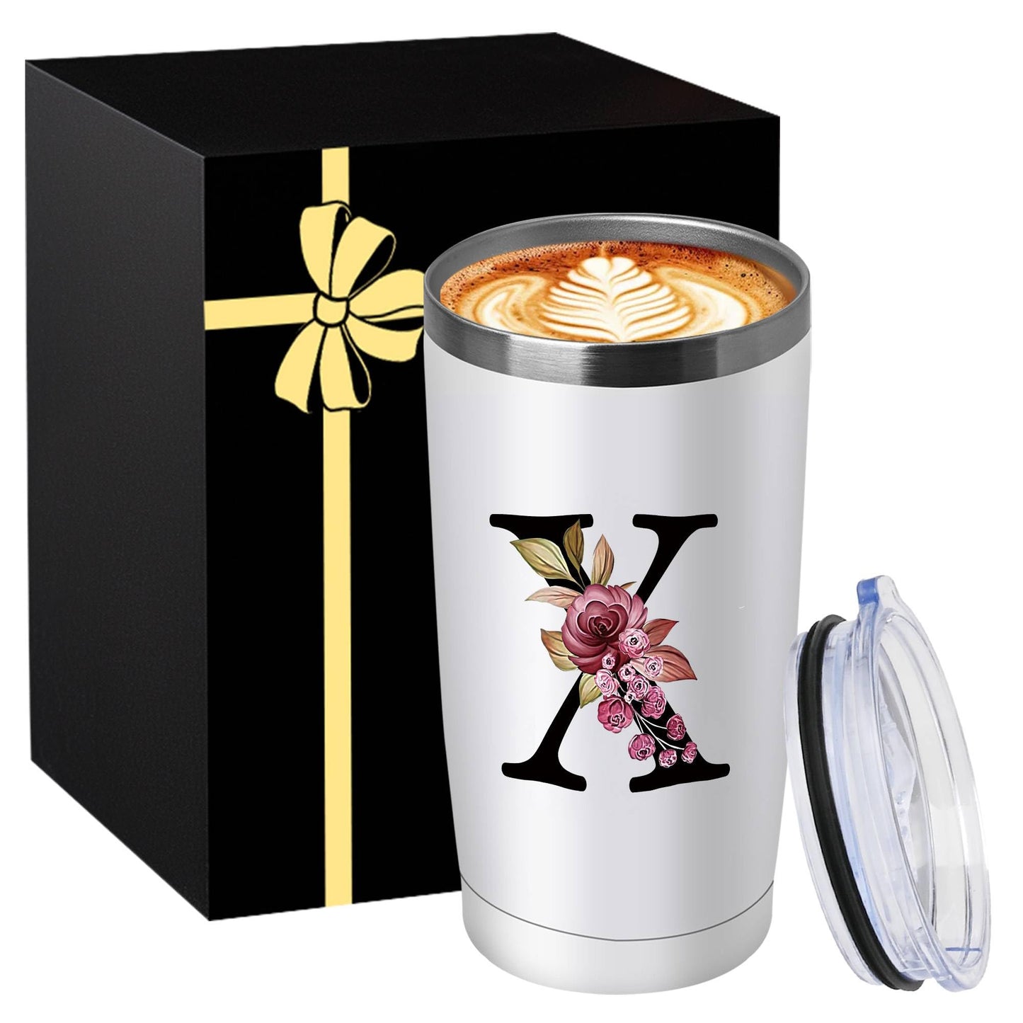 20 Oz Insulated Coffee Cup with Lid Car Tumbler Travel Mug Women Wife Husband Happy Birthday Wedding Romantic Gift Best Cool Day Personalized Unique Special Cute Custom Christmas Xmas Valentines Ideal