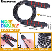 Jump Rope for Women Men Kids, Adjustable Skipping Rope with Ball Bearings, Professional Jumping Rope with Foam Handles, Tangle-Free Rapid Speed Jump Ropes for Fitness Workout Boxing Exercise