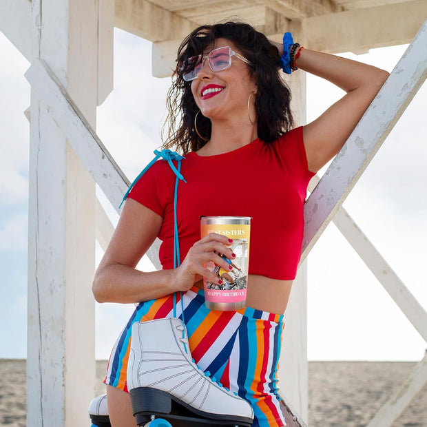 Personalized Coffee Tumbler with Pictures Text Logo Name, Custom Stainless Steel Tumbler with Lid and Straw, Coffee Travel Mug Cups, 20oz Personalized Birthday Gifts for Women Men Office