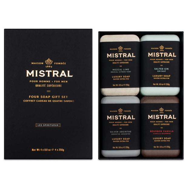 Mistral Cedarwood Marine Luxury Bar Soap for Men | Men’s Natural Soap Bar | Paraben, Phthalates Free | Moisturizing & Triple-Milled Natural Soap for Men - Made in France | Large, 8.8 oz
