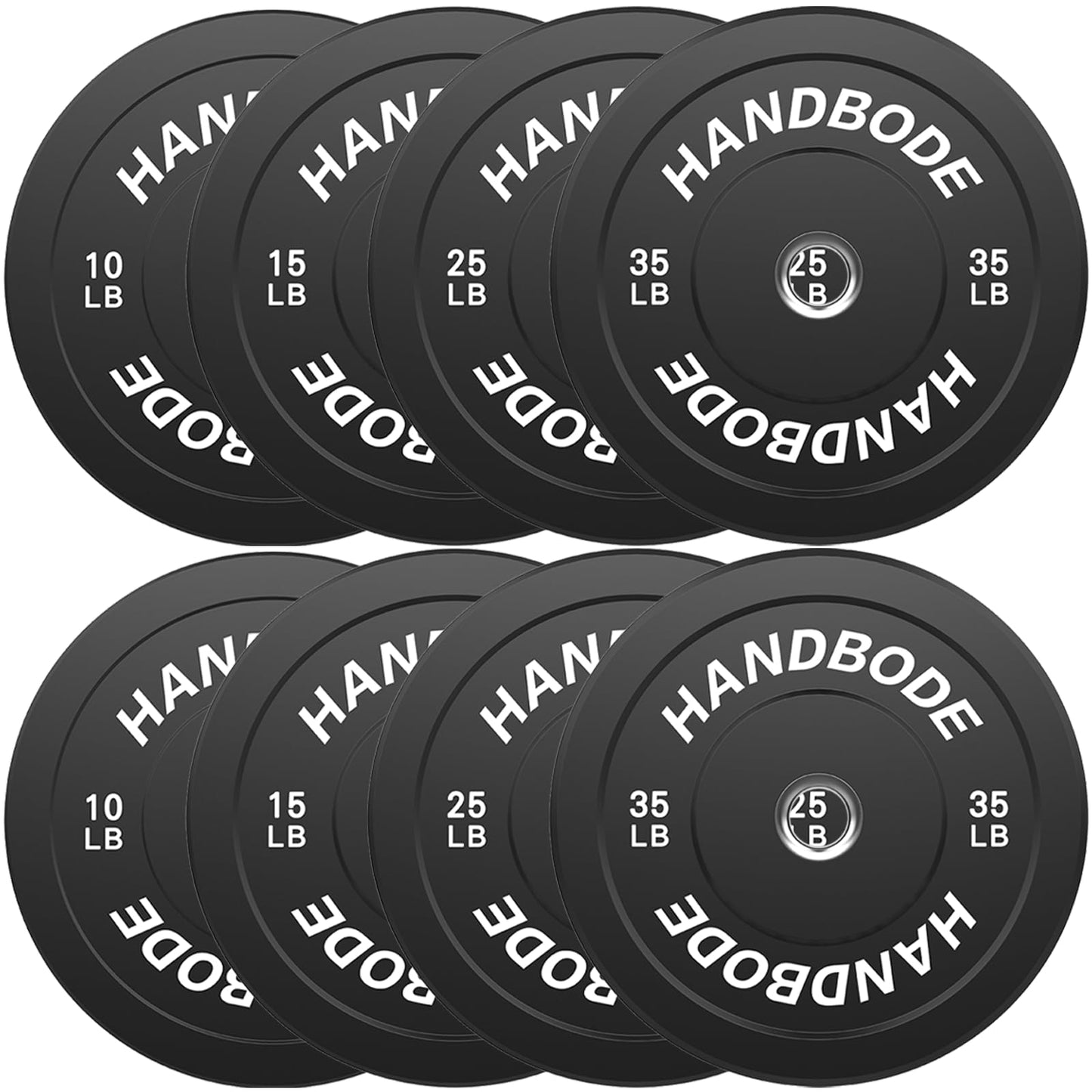 Bumper Plates 2 - Inch Olympic Weight Plate Set for Barbell, 10-55 lb Rubber Weights Sets for Home Gym, Strength Training Plate, Weight Lifting, Black