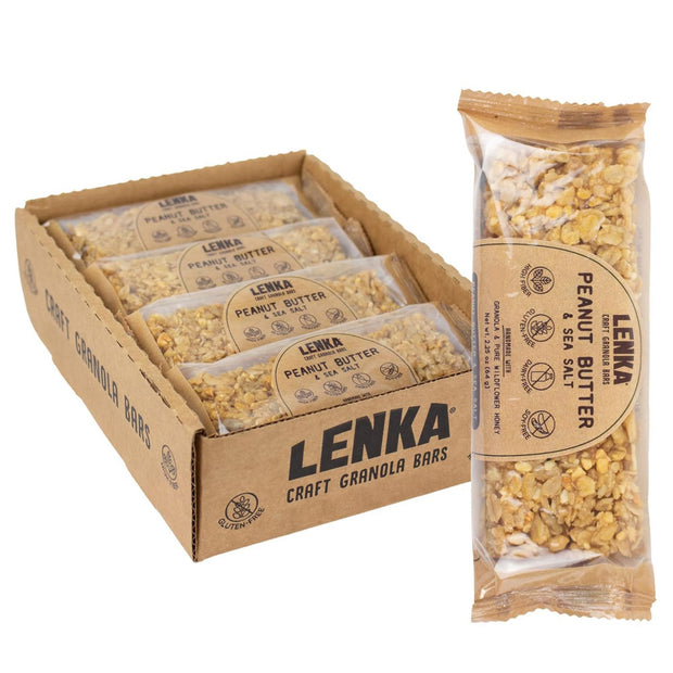 Lenka Bars - Peanut Butter & Chocolate Snack Bars, Gluten Free, High Fiber, Kosher, Wholesome, No Artificial Flavors, Individually Wrapped - 12 Pack