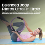 Premium Pilates Ring Fitness Circle - Lightweight Durable Foam Padded Handles, Flexible Resistance Exercise Equipment for Toning Arms, Thighs, Legs & Core