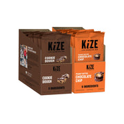 KiZE Energy Bars - Chocolate Chip Cookie - 20 Count - Almond-Butter-Based, Gluten Free, Dairy Free, Non-GMO, and High Protein Meal Replacement Energy Bars, Clean and Simple Food Ingredients - 10g High Protein Snacks (20 Count)