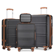 Kono 3 Piece Luggage Sets Expandable(only 28") Lightweight with Spinner Wheels TSA Lock Hardside Travel Rolling Suitcases 20in 24in 28in Carry on Pink