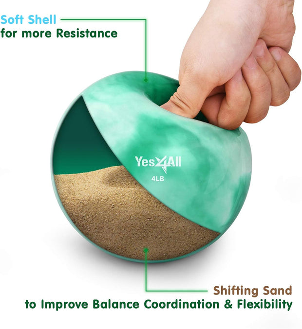 Yes4All Weighted Toning Balls for Exercise, Soft Medicine Balls for Exercise, Pilates, Yoga, Balance, Flexibility, 2-10lbs
