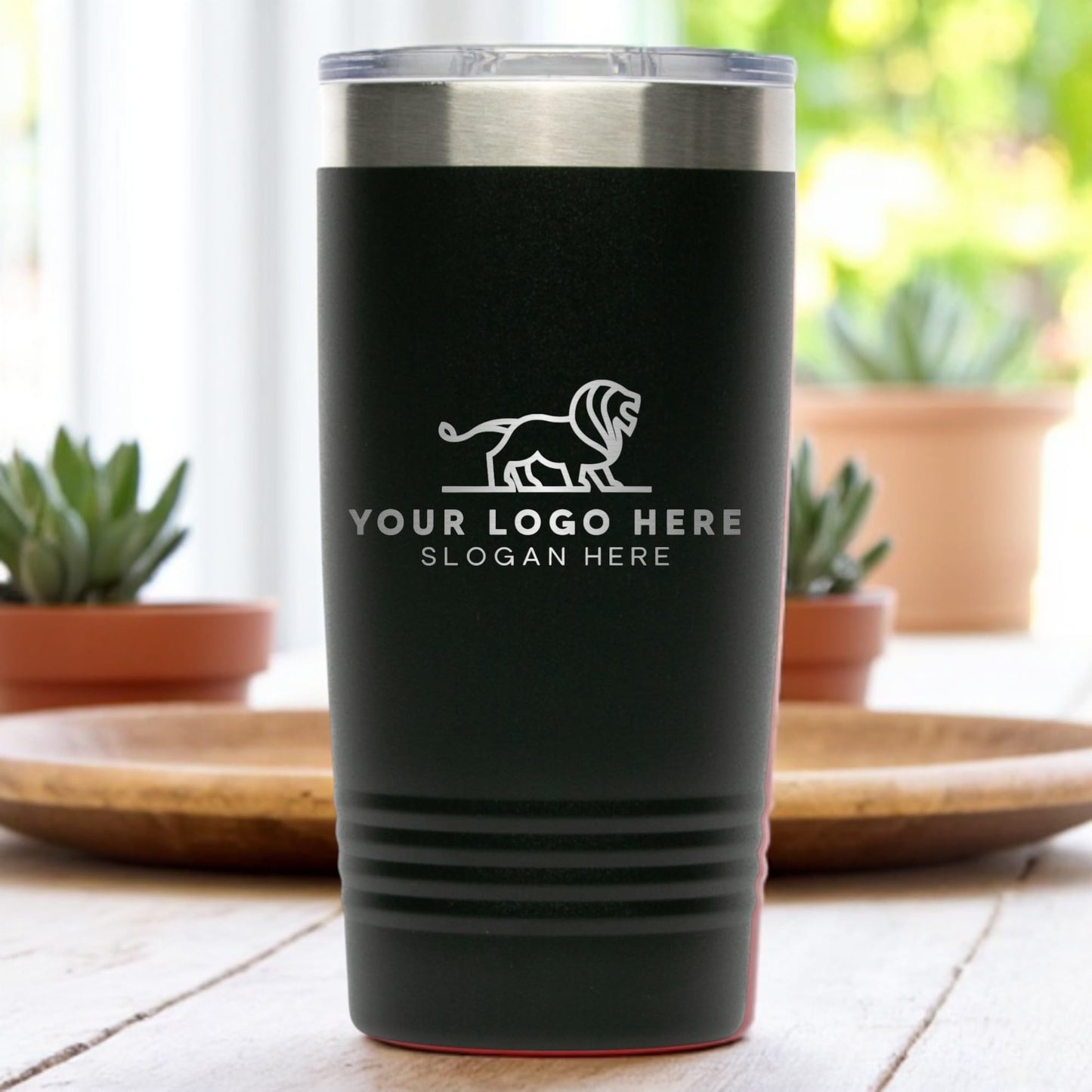 20oz Stainless Steel Tumbler - Upload Your Logo, Custom Engraved, Double Wall Vacuum Insulated Travel Mug, Ideal for Corporate Gifts, Events, and Sports Teams