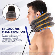 S Cervical Neck Traction Device for Instant Neck Pain Relief - Inflatable & Adjustable Neck Stretcher Neck Support Brace, Neck Traction Pillow for Home Use Neck Decompression