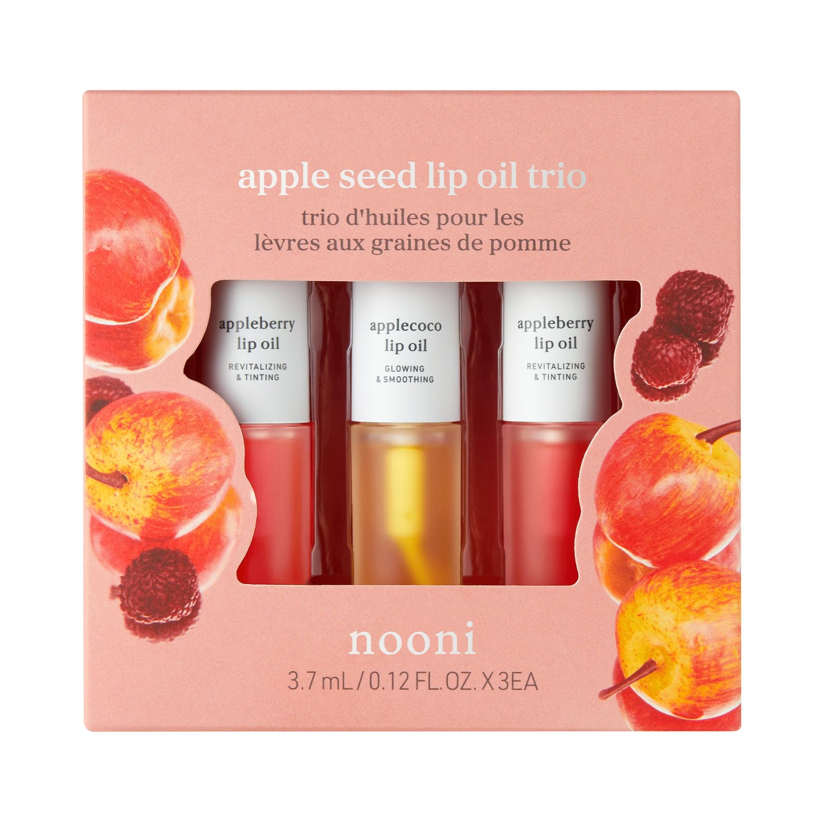 NOONI Korean Hydrating Lip Oil - Appleberry | Long-Lasting, Moisturizing, Plumping, Revitalizing for Dry Lips, Waterproof, No Peel Off, Hydrating, Nourishing Crystal Clear, 0.12 FL Oz