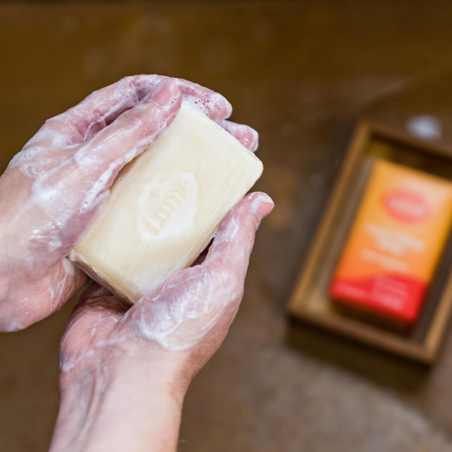 Lume Triple Milled Bar Soap - Rich Moisture & Gentle Cleansing - Paraben Free, Phthalate Free, Skin Safe - 5 ounce (Clean Tangerine)