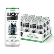 Lucky Energy Sugar Free Energy Drinks 16 Fl Oz Cans (12-Pack) Orange Drizzle with Maca, Ginseng, Taurine, Beta-Alanine, 200mg Caffeine