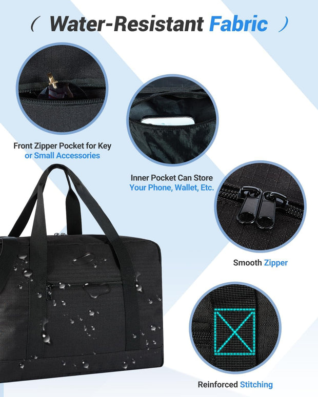 Small Gym Bag 14 inch, Mini Duffel Bag, Carry On Lightweight for Travel Sport, Small Duffle Bags Gym Bags for Men &Women - Black