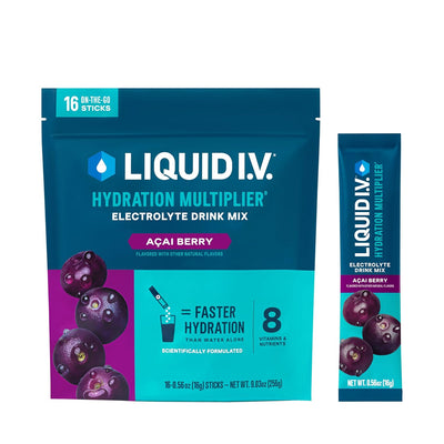 Liquid I.V.® Hydration Multiplier - Acai Berry | Electrolyte Powder Drink Mix | 1 Pack (16 Servings)
