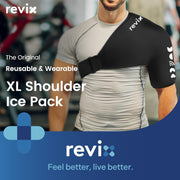 REVIX Shoulder Ice Pack Wrap for Rotator Cuff and Arm, Reusable Gel Cold Wrap with Compression for Targeted Area, Soothing Discomfort & Fatigue, Easy to Put On & Take Off, Flexible Fit for Men & Women