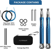 Speed Weighted Jump Rope with Secure Lock Mechanism, 360° Smooth Swivel, Non-Slip Matte Textured Handles, Features 2 Performance Cords for Effective Fitness Workouts