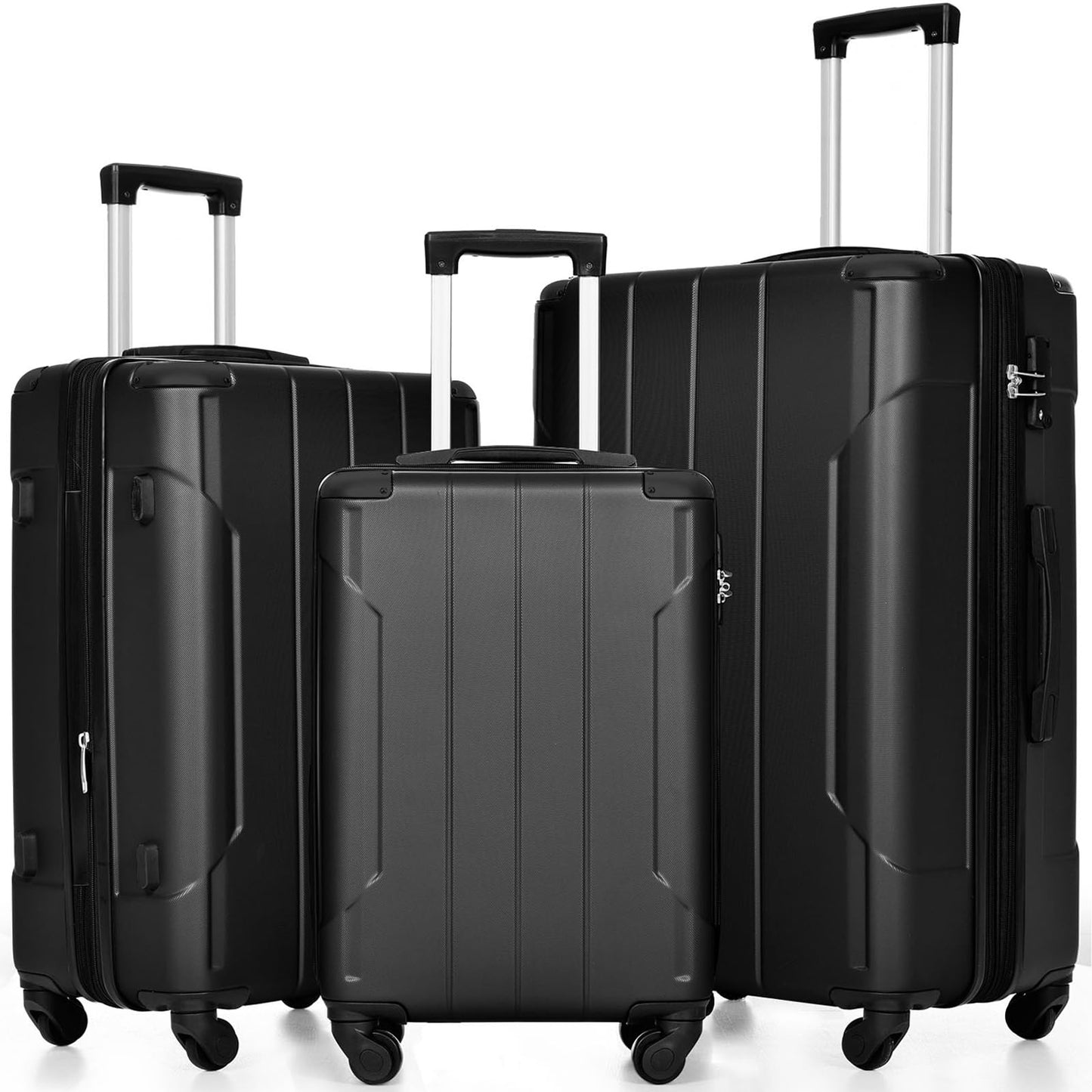 Merax Luggage Sets 3-Piece Hardshell with Spinner Wheels Lightweight Suitcase with Corner Guards (Green, 20/24/28)