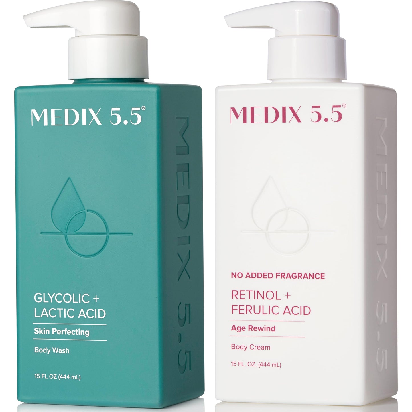 Medix 5.5 Glycolic Acid + Lactic Acid Exfoliating Body Wash Gel | KP Bump Eraser | AHA Exfoliant Skin Care Body Cleanser | Keratosis Pilaris & Acne | Anti Aging AHA Foaming Body & Face Wash, 15 Fl Oz