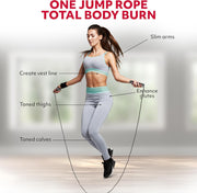 Jump Rope – Speed Jump Rope with Ball Bearings and Adjustable Cable – Jumping Cable for Men, Women, Kids – Ideal for Box, Sports, Cardio, Training – Tangle-Free Jumping and Memory Foam Handle