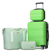 Kono 3 Piece Luggage Sets Expandable(only 28") Lightweight with Spinner Wheels TSA Lock Hardside Travel Rolling Suitcases 20in 24in 28in Carry on Pink