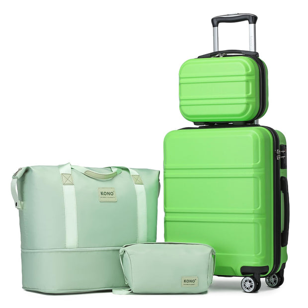 Kono 3 Piece Luggage Sets Expandable(only 28") Lightweight with Spinner Wheels TSA Lock Hardside Travel Rolling Suitcases 20in 24in 28in Carry on Pink