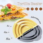 Tortilla Sealer,SELERS,Tacos tortilla crimper Maker Large,Removable & Adjustable 4"-6''-8" Crust,For Burritos,Pasties,Tortilla,Dumplings,Sandwich,Grey Yellow