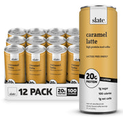 Slate Milk - High Protein Milk Shake - Classic Chocolate - Lactose Free, 20g Protein, 1g Sugar, 100 Calories, 2g Net Carbs, No Added Sugar - Natural, Breakfast Boost, Post Workout - 11 fl oz, 24 Cans