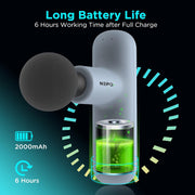 Mini Massage Gun, Powerful Fascial Gun Portable Deep Tissue Percussion Muscle Back Head Massager for Pain Relief with 4 Massage Heads High-Intensity Vibration Rechargeable Small Massage Gun