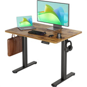 INNOVAR Electric Standing Desk, Adjustable Height Stand up Desks, 48 x 24 Inches Sit Stand up Desk for Home Office Computing, 3-Preset Memory Height Ergonomic Rising Desks, Black