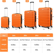 Suitour Luggage Sets 4 piece with Spinner Wheels,Hard Shell Luggage set for Women,16" 20" 24" 28 inches Suitcase Set for Travel Business