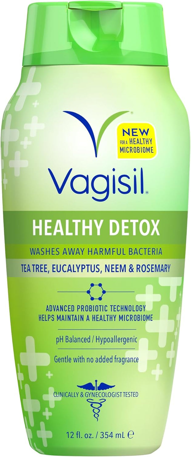 Vagisil Feminine Wash for Intimate Area Hygiene, Healthy Detox, All Over Body Wash for Women, Gynecologist Tested, Hypoallergenic and pH Balanced, 12 Fl Oz (Pack of 1)