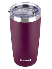 SUNWILL Travel Coffee Tumbler 20 oz, Insulated Mug with Lid, Stainless Steel Cup for Outdoor, Powder Coated Navy