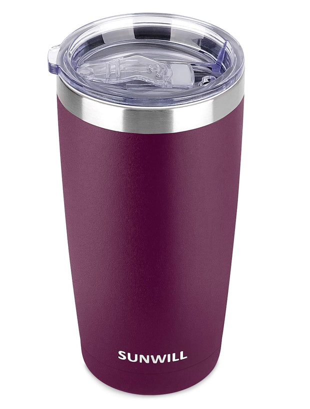 SUNWILL Travel Coffee Tumbler 20 oz, Insulated Mug with Lid, Stainless Steel Cup for Outdoor, Powder Coated Navy